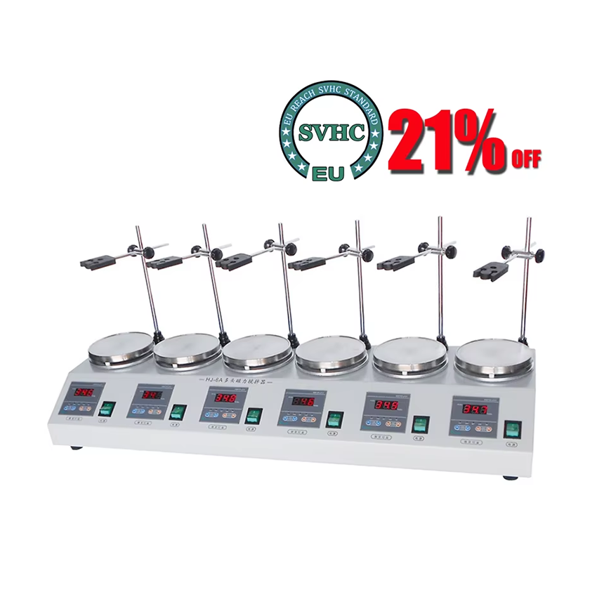 Magnetic Stirrer Hotplate - 220V 6-head Magnetic Heating Stirrer Multi-unit